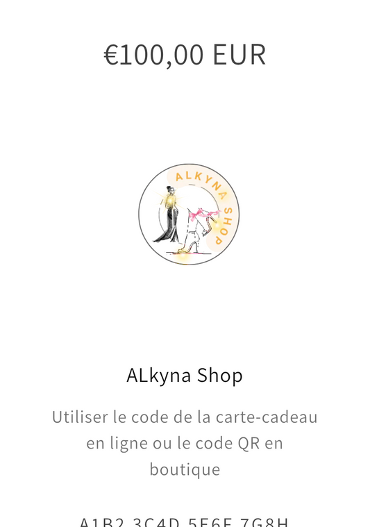 Cartes Cadeaux ALkyna shop